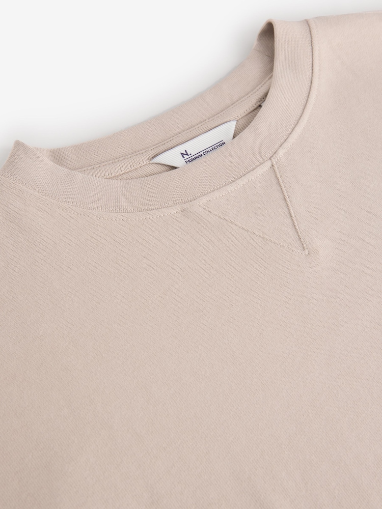 Grey Oversized 100% Cotton Short Sleeve Soft Touch Peached Feel Heavyweight T-Shirt - Image 8 of 8