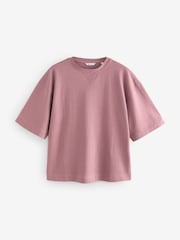 Blush Pink Oversized 100% Cotton Short Sleeve Soft Touch Peached Feel Heavyweight T-Shirt - Image 6 of 8
