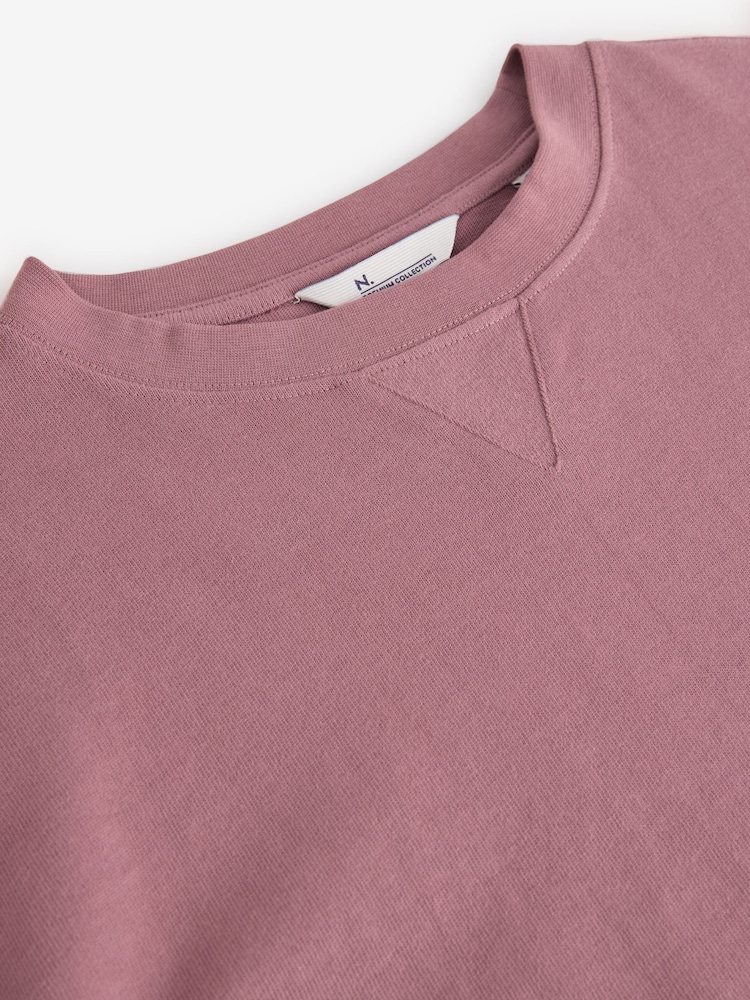 Blush Pink Oversized 100% Cotton Short Sleeve Soft Touch Peached Feel Heavyweight T-Shirt - Image 8 of 8
