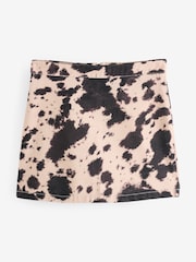 Cow Print 100% Cotton Denim Mini Skirt - Image 6 of 8
