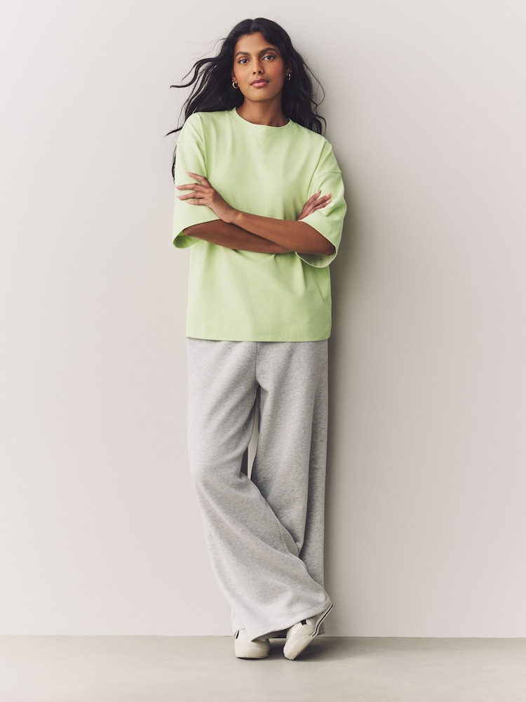 Green Oversized 100% Cotton Short Sleeve Soft Touch Peached Feel Heavyweight T-Shirt - Image 2 of 8