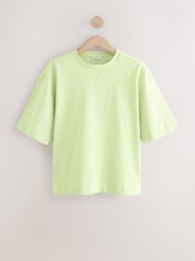 Green Oversized 100% Cotton Short Sleeve Soft Touch Peached Feel Heavyweight T-Shirt - Image 6 of 8
