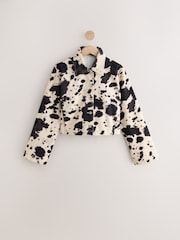 Cow Print 100% Cotton Cropped Denim Jacket - Image 6 of 8