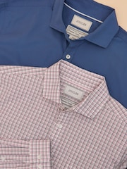Joules 2 Pack Blue/ Pink Check Lightweight Cotton Shirts Classic Fit - Image 1 of 11