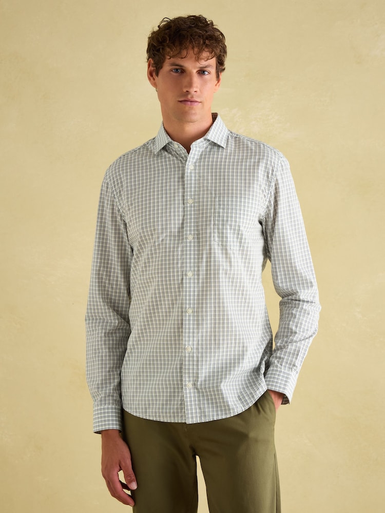 Joules 2 Pack Blue/Green Check Lightweight Cotton Shirts Classic Fit - Image 2 of 9