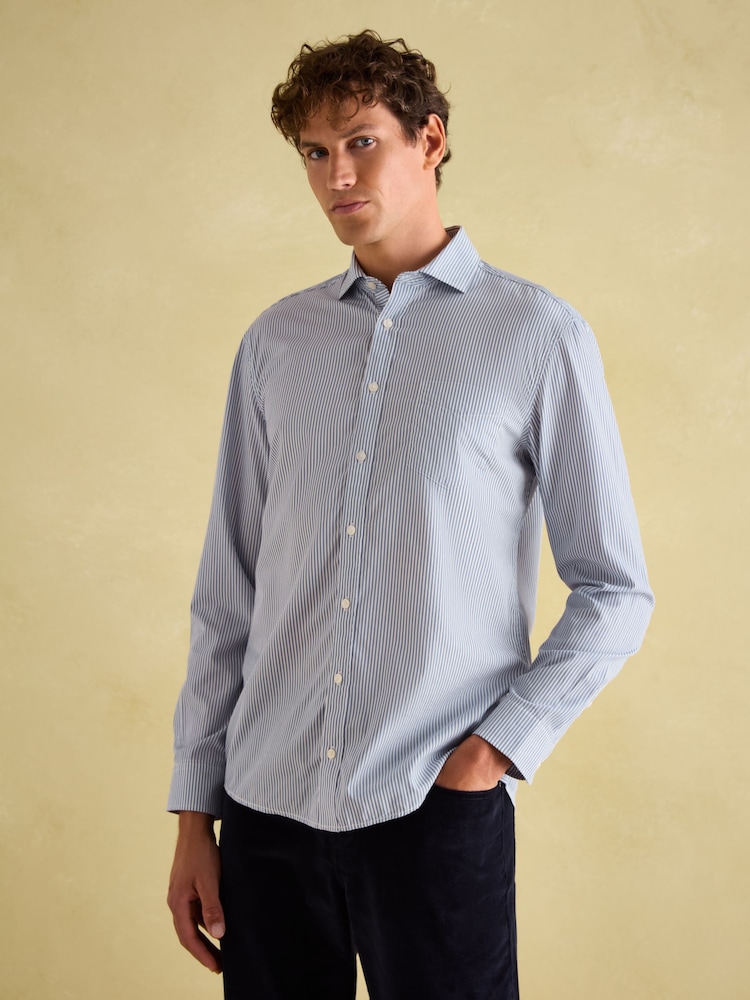 Joules 2 Pack Blue/Pink Stripe Lightweight Cotton Shirts Classic Fit - Image 2 of 9