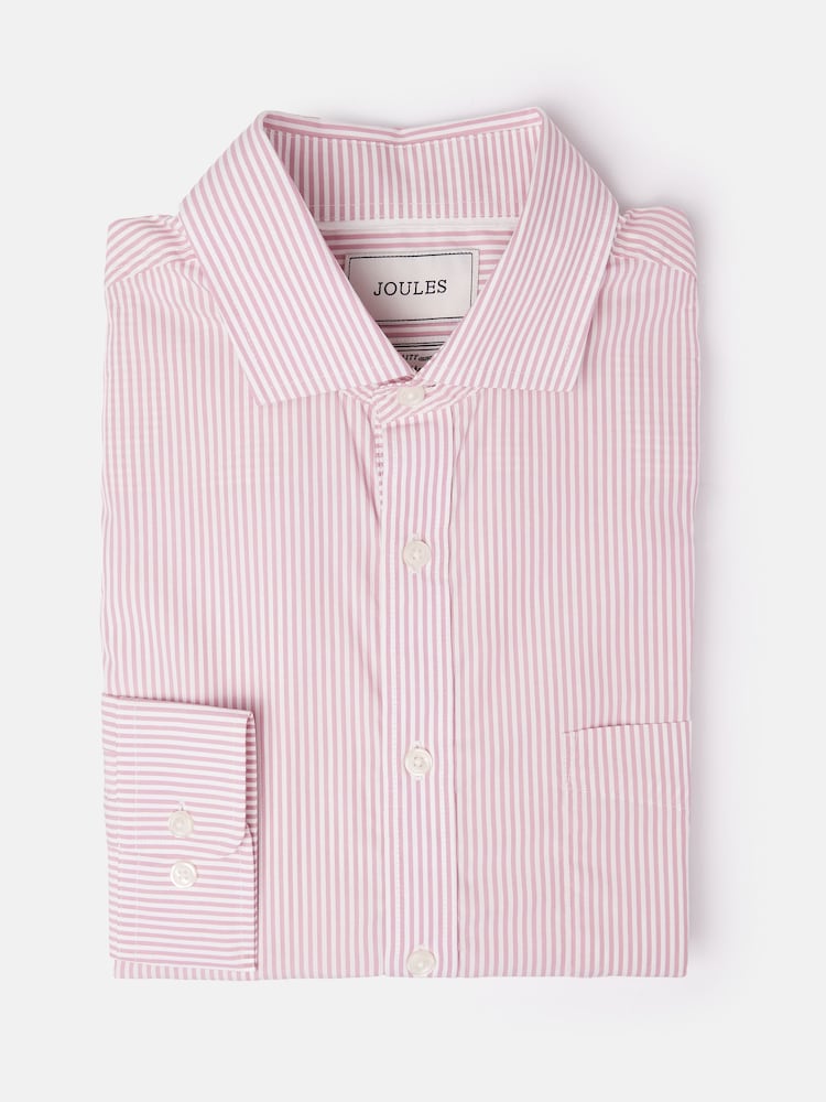 Joules 2 Pack Blue/Pink Stripe Lightweight Cotton Shirts Classic Fit - Image 9 of 9