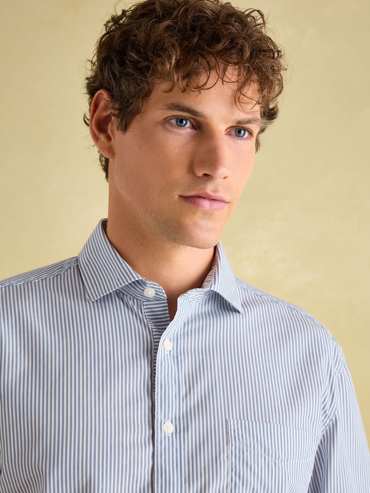 Joules 3 Pack Green Stripe/ Blue Stripe/ Pink Stripe Lightweight Cotton Shirts Classic Fit - Image 8 of 19