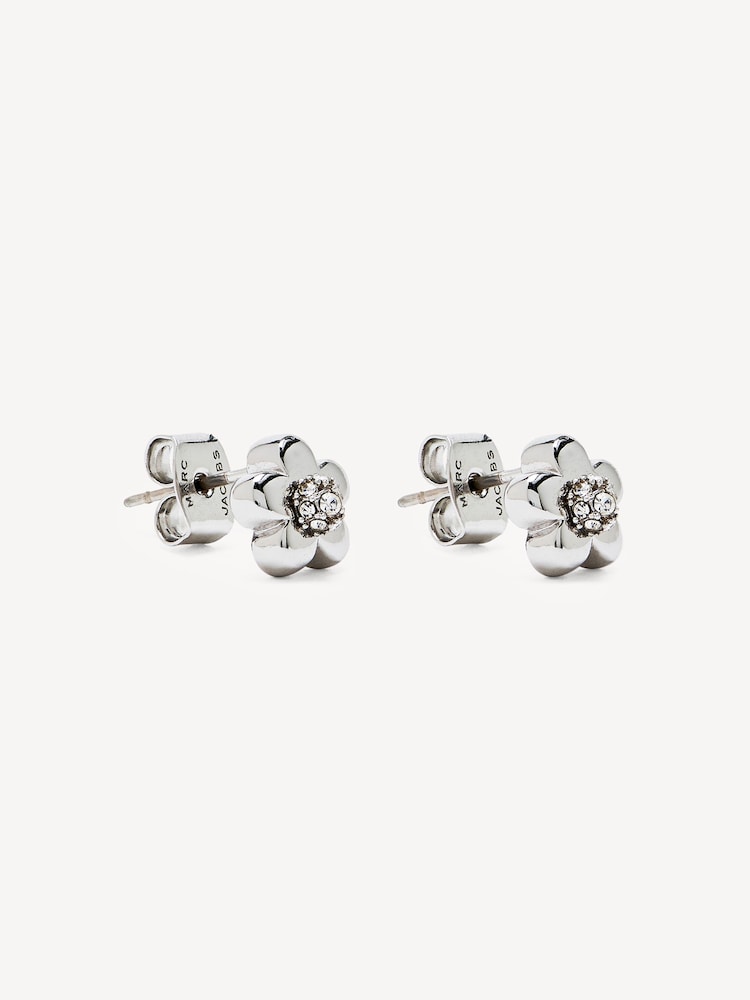 Marc Jacobs Silver Tone Daisy Micro Earrings - Image 2 of 3 Marc Jacobs Silver Tone Daisy Micro Earrings - Image 2 of 3