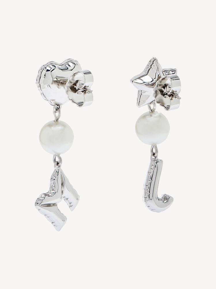 Marc Jacobs Silver Tone Balloon Pearl Earrings - Image 2 of 5