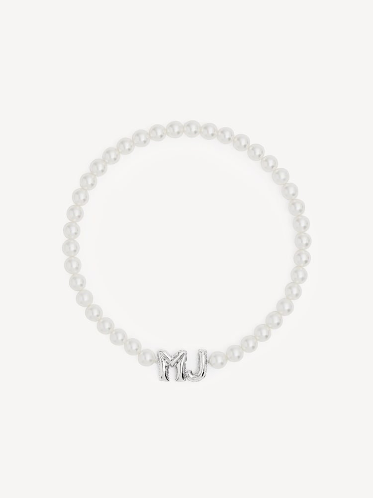 Marc Jacobs Silver Tone Balloon Pearl Necklace - Image 1 of 4 Marc Jacobs Silver Tone Balloon Pearl Necklace - Image 1 of 4