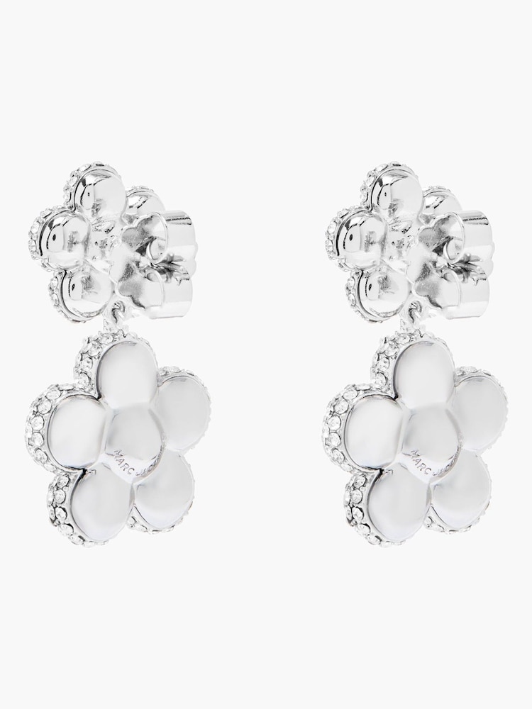 Marc Jacobs Silver Tone Daisy Balloon Drop Earrings - Image 2 of 4