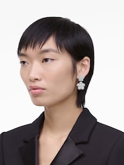 Marc Jacobs Silver Tone Daisy Balloon Drop Earrings - Image 3 of 4