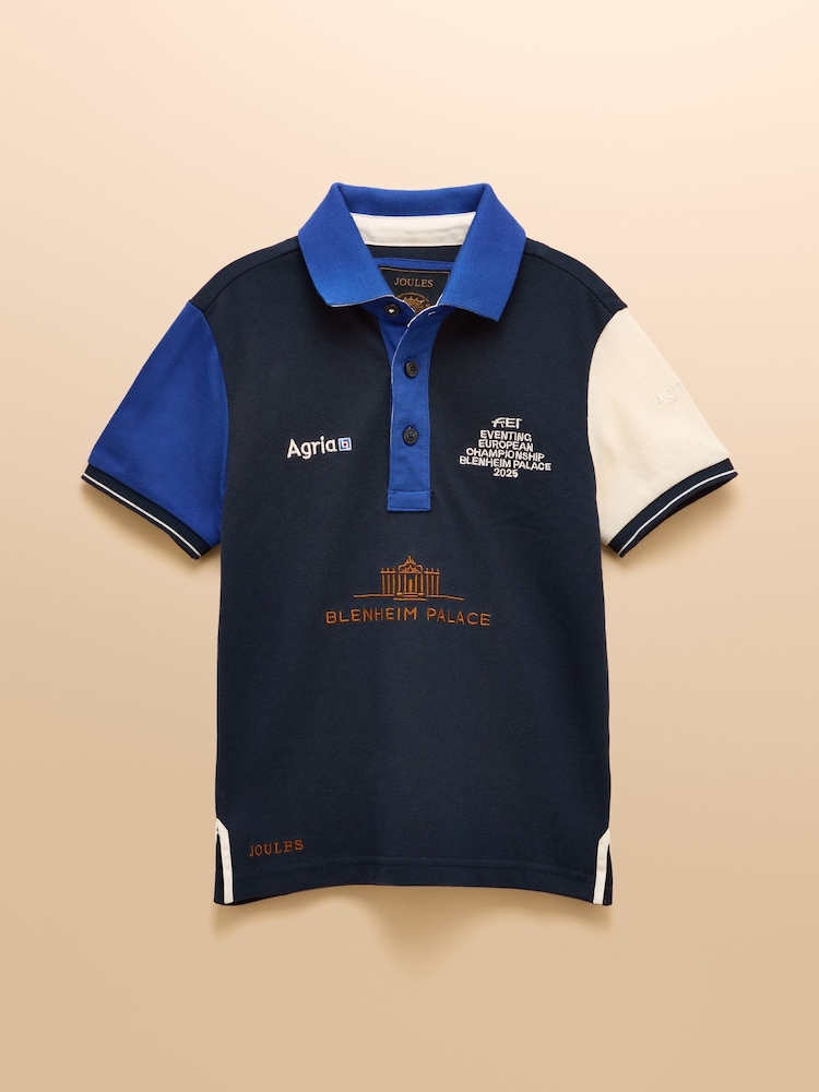 Official Blenhiem Navy European Championship Kids' Pique Polo Shirt - Image 1 of 6