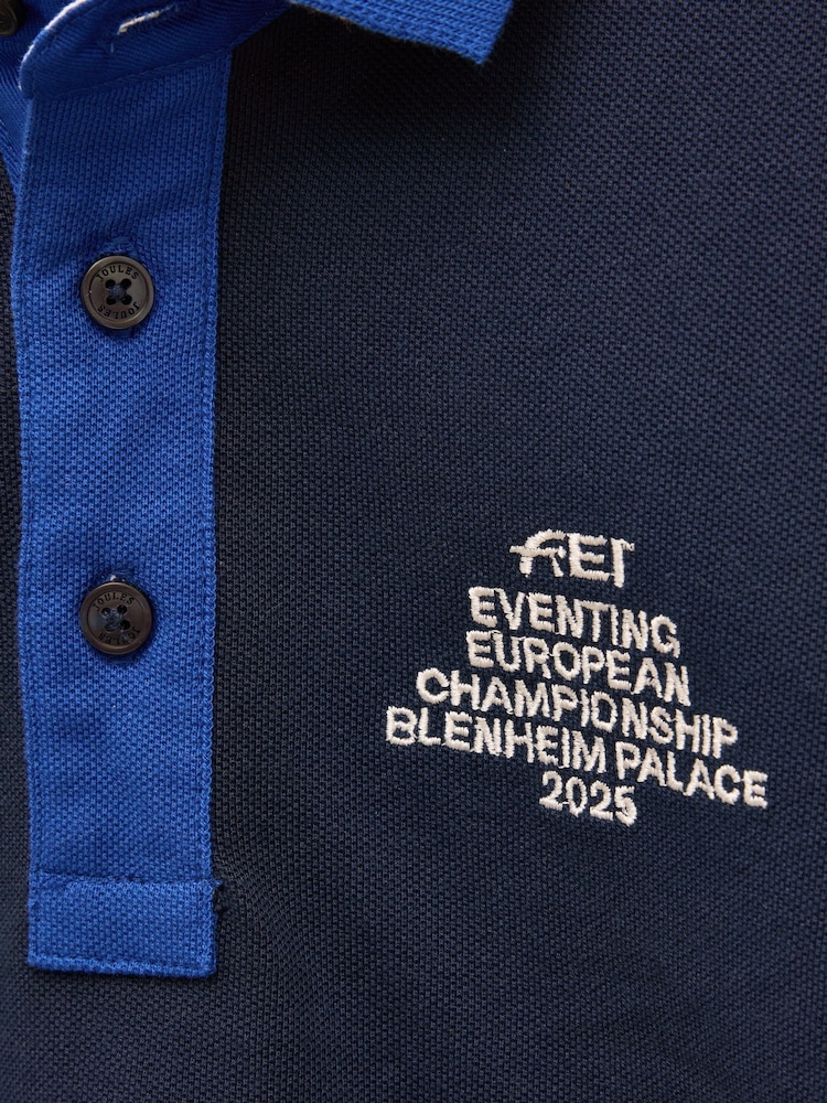 Official Blenhiem Navy European Championship Kids' Pique Polo Shirt - Image 2 of 6