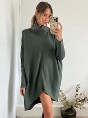 Style Cheat Green Longer Length Hope Jumper Dress - Image 4 of 4