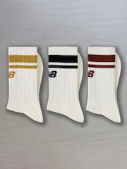 New Balance Cream NB Essentials Line Midcalf Crew Socks 3 Pack - Image 1 of 5