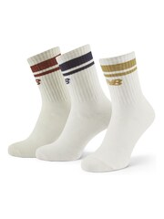 New Balance Cream NB Essentials Line Midcalf Crew Socks 3 Pack - Image 3 of 5