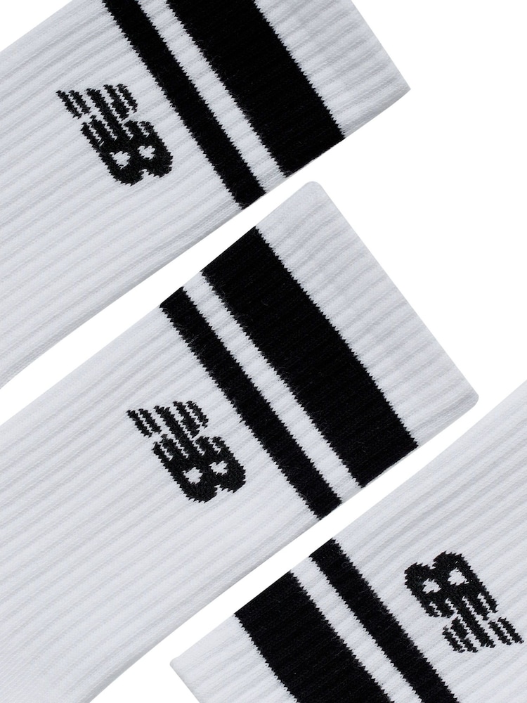 New Balance White NB Essentials Line Midcalf Crew Socks 3 Pack - Image 2 of 5