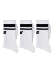 New Balance White NB Essentials Line Midcalf Crew Socks 3 Pack - Image 5 of 5