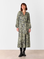 Whistles Green Marlow Leopard Swirl Dress - Image 1 of 5