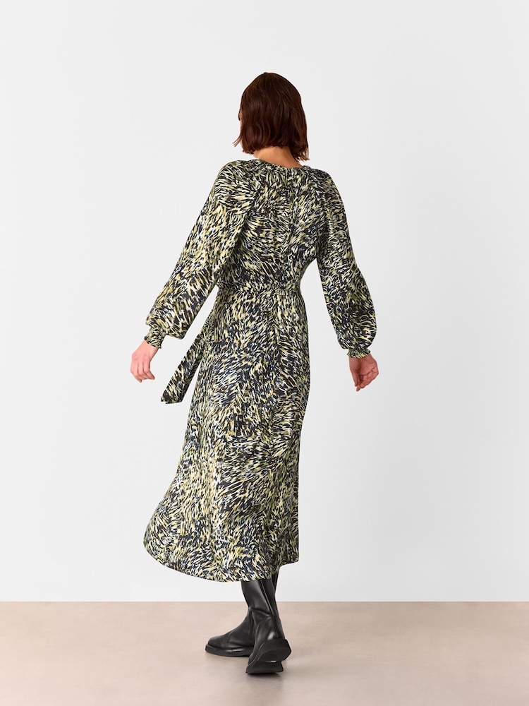 Whistles Green Marlow Leopard Swirl Dress - Image 2 of 5