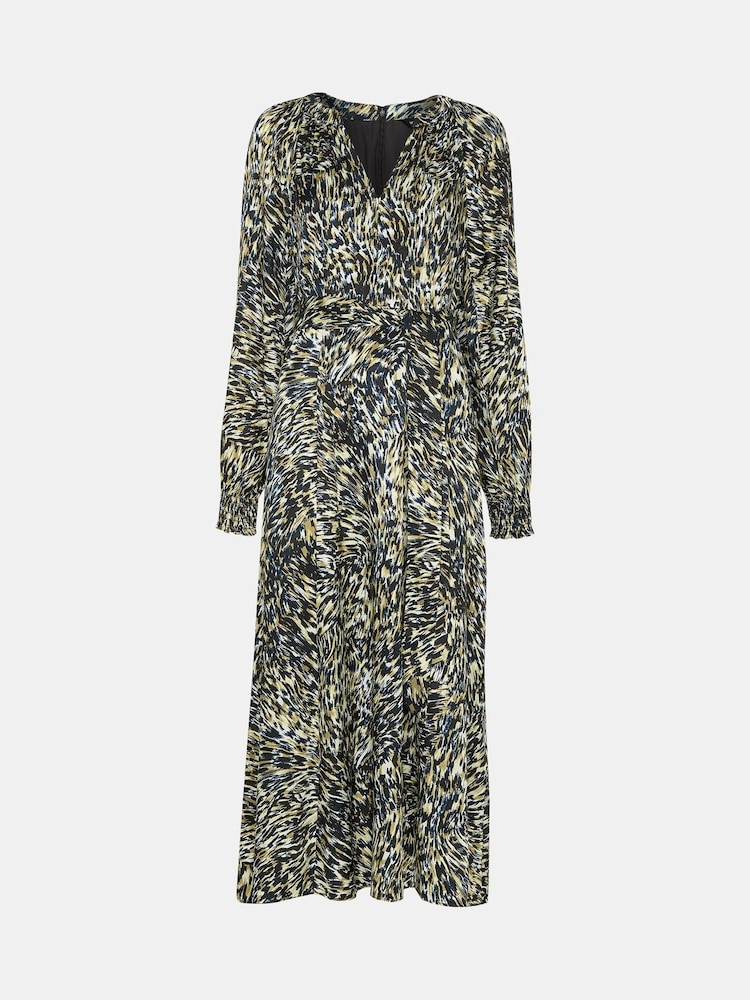 Whistles Green Marlow Leopard Swirl Dress - Image 5 of 5