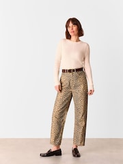 Whistles Nude Animal Spot Kick Flare 100% Cotton Jeans - Image 1 of 5