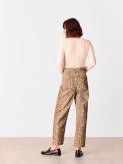 Whistles Nude Animal Spot Kick Flare 100% Cotton Jeans - Image 2 of 5