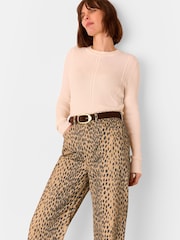 Whistles Nude Animal Spot Kick Flare 100% Cotton Jeans - Image 4 of 5
