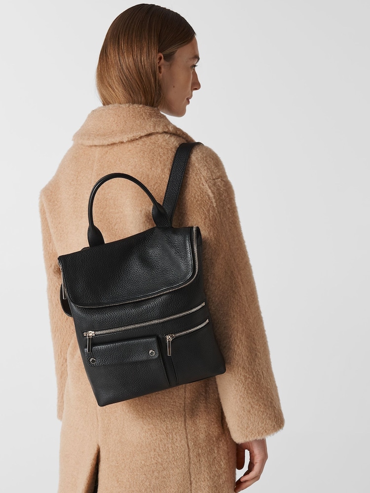 Whistles Black Farrow Pocket Detail Backpack - Image 5 of 5