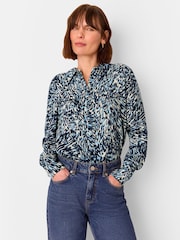 Whistles Blue Leopard Swirl Print Shirt - Image 1 of 5
