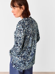 Whistles Blue Leopard Swirl Print Shirt - Image 2 of 5