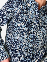 Whistles Blue Leopard Swirl Print Shirt - Image 4 of 5