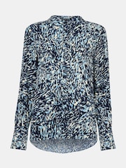 Whistles Blue Leopard Swirl Print Shirt - Image 5 of 5