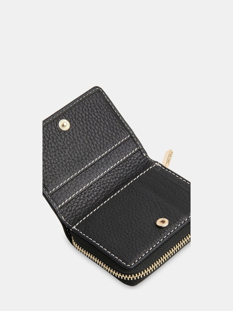 Whistles Black Koa Contrast Stitch Purse - Image 4 of 4