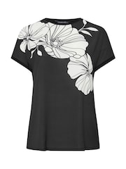 Evans Curve Contrast Floral Print Black T-Shirt - Image 5 of 5