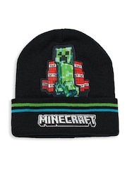 Vanilla Underground Black Boys Minecraft Hat & Gloves Set - Image 3 of 6