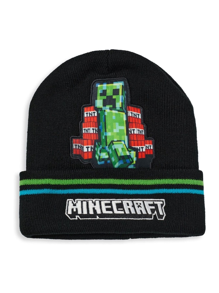 Vanilla Underground Black Boys Minecraft Hat & Gloves Set - Image 3 of 6