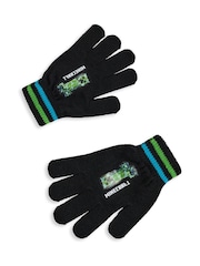 Vanilla Underground Black Boys Minecraft Hat & Gloves Set - Image 5 of 6