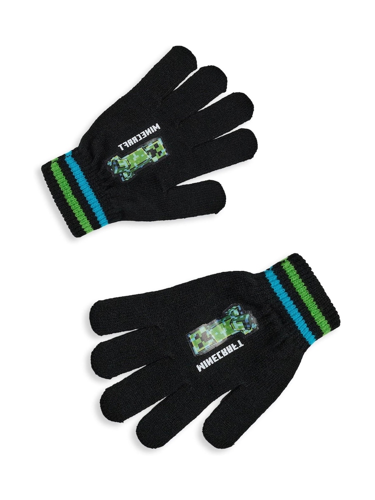Vanilla Underground Black Boys Minecraft Hat & Gloves Set - Image 5 of 6