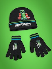 Vanilla Underground Black Boys Minecraft Hat & Gloves Set - Image 6 of 6