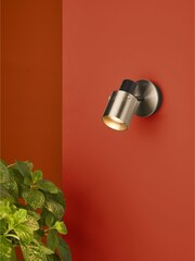 Dar Lighting Brushed Nickel Matt Black Ryan Single Spotlight - Image 1 of 3