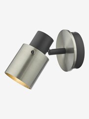 Dar Lighting Brushed Nickel Matt Black Ryan Single Spotlight - Image 2 of 3