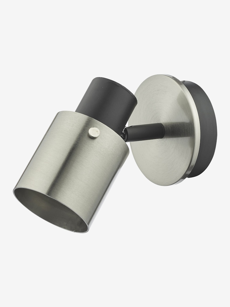 Dar Lighting Brushed Nickel Matt Black Ryan Single Spotlight - Image 3 of 3