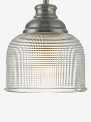Dar Lighting Antique Chrome Textured Glass Tack Wall Light - Image 3 of 4