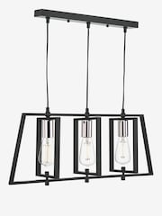 Dar Lighting Matt Black Polished Chrome Dax 3 Light Bar Pendant Light - Image 3 of 6
