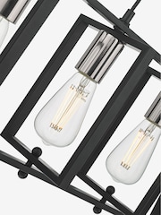 Dar Lighting Matt Black Polished Chrome Dax 3 Light Bar Pendant Light - Image 4 of 6