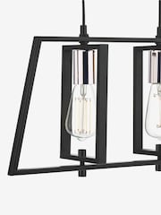 Dar Lighting Matt Black Polished Chrome Dax 3 Light Bar Pendant Light - Image 5 of 6