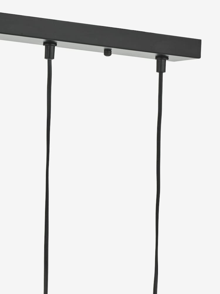 Dar Lighting Matt Black Polished Chrome Dax 3 Light Bar Pendant Light - Image 6 of 6